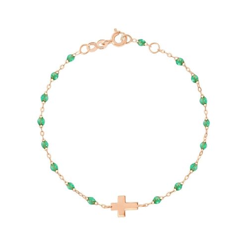 GIGI MADONE BRACELET OR ROSE MENTHE CROIX 17CM