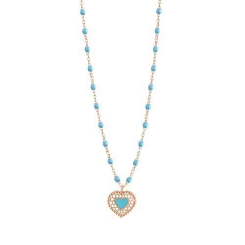 GIGI CLASSIQUE COLLIER OR ROSE TURQUOISE 42CM