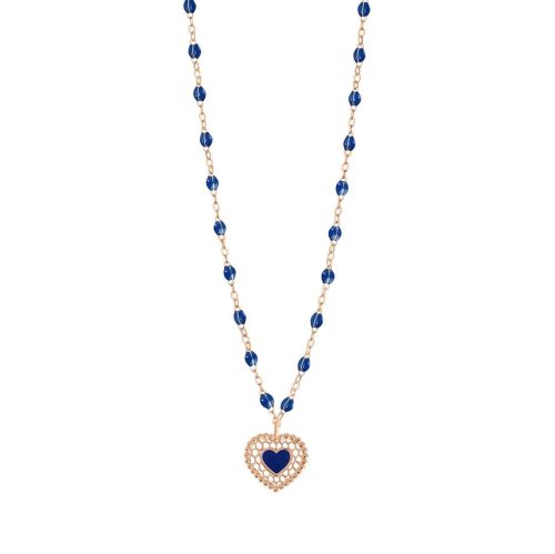 GIGI CLASSIQUE COLLIER OR ROSE BLEU DE PRUSSE42CM