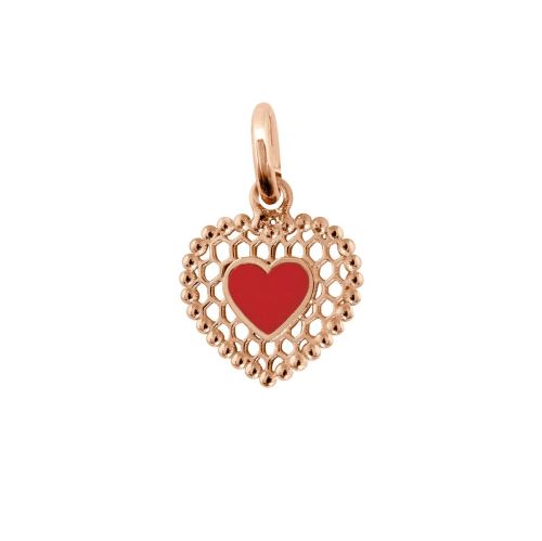 GIGI PENDENTIF OR ROSE COEUR COQUELICOT