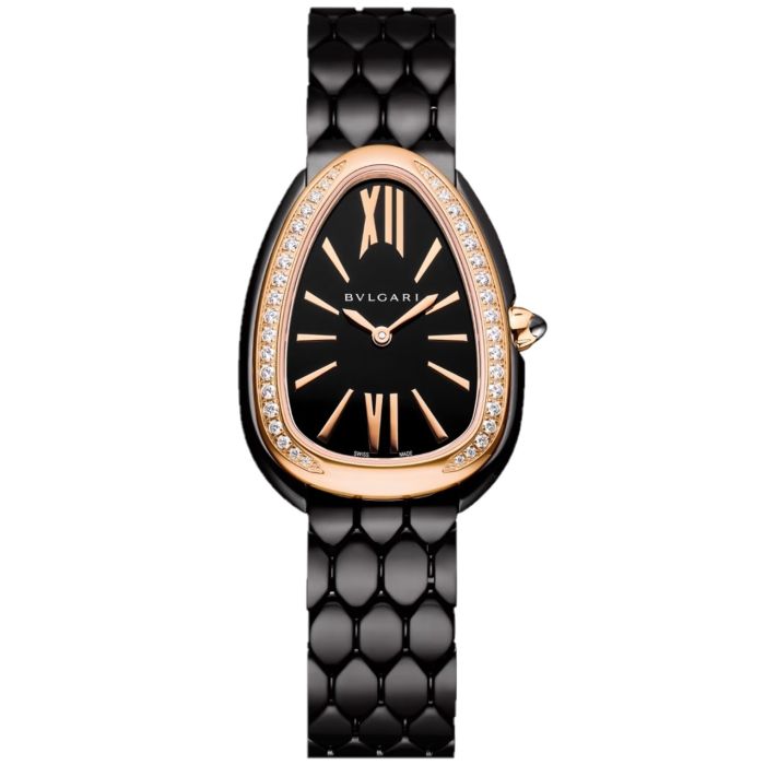 BULGARI SERPENTI SEDUTTORI 33MM  STEEL/PINK GOLD IAMONDS