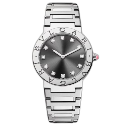 BULGARI BULGARI 33MM ANTHRACITE DIAMONDS