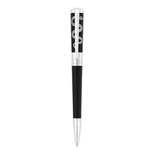 S.T DUPONT STYLO BILLE LIBERT HIPPOCRATE LAQUE NOIRE PALLADIUM