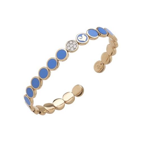 CHANTECLER PAILLETTES BRACCIALE ORO ROSA SMALTO BLU DIAMANTI