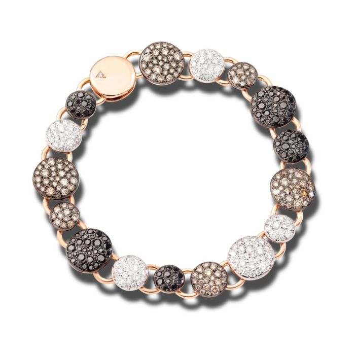 POMELLATO SABBIA BRACCIALE DIAMANTI BROWN BIANCI E NERI