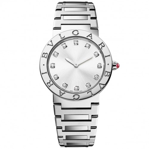 BULGARI BULGARI 33MM SILVER DIAMONDS